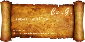 Csabai Gréta névjegykártya